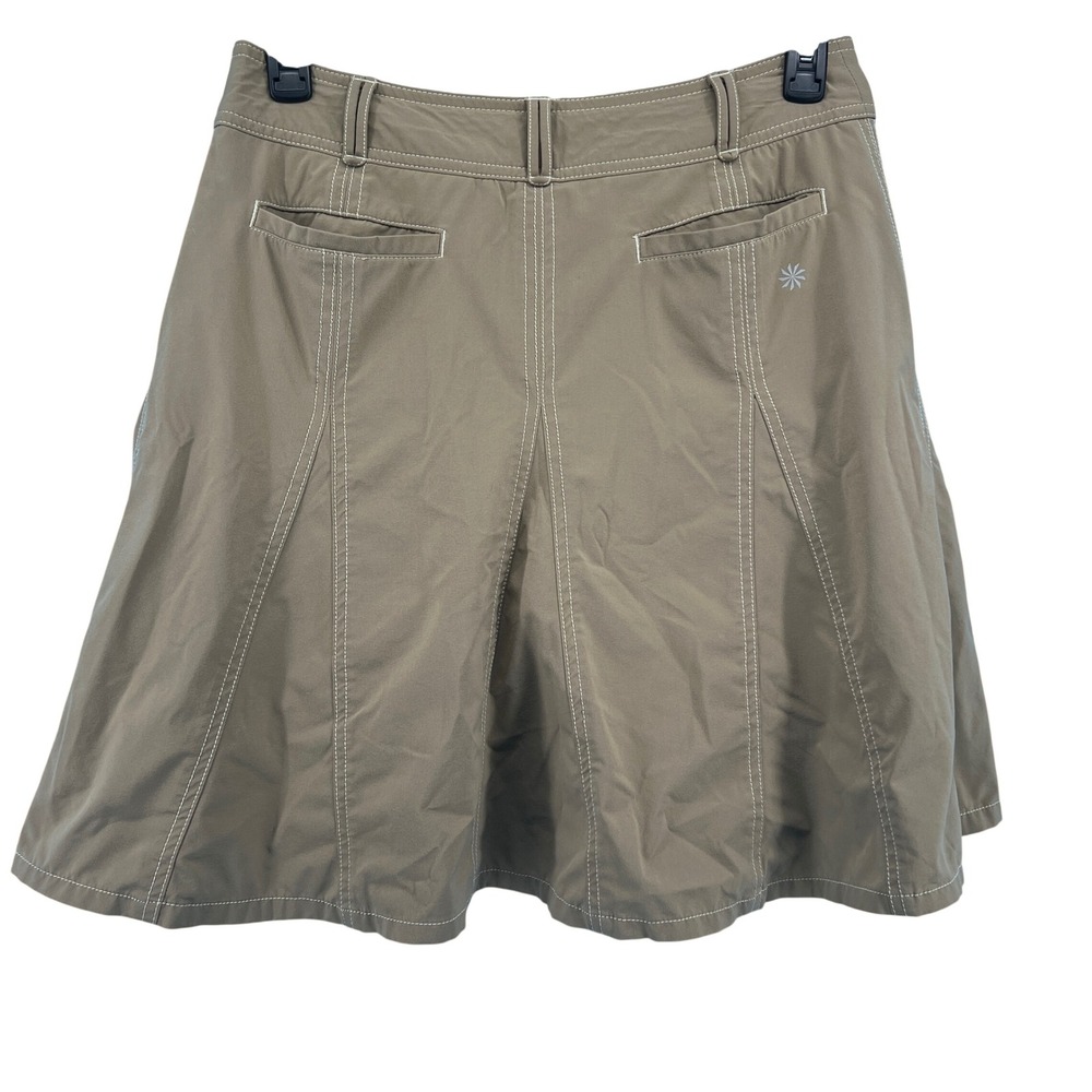 Athleta Khaki Tan Whatever Skort Size 10 Hiking Golf Skirt Built-in Shorts